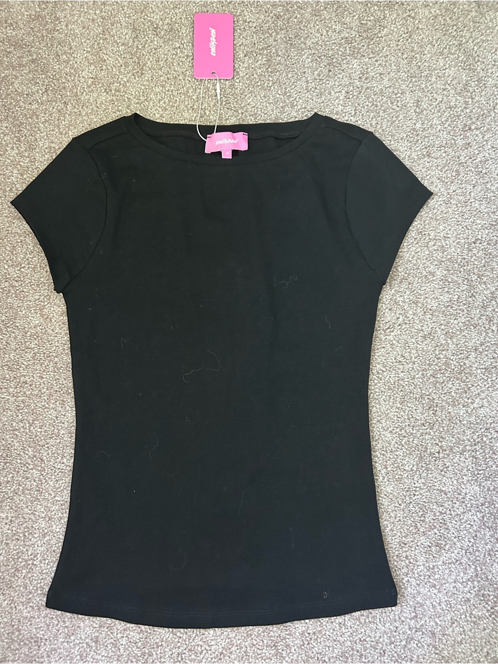 Edikted Black Short Sleeve Crewneck Tee